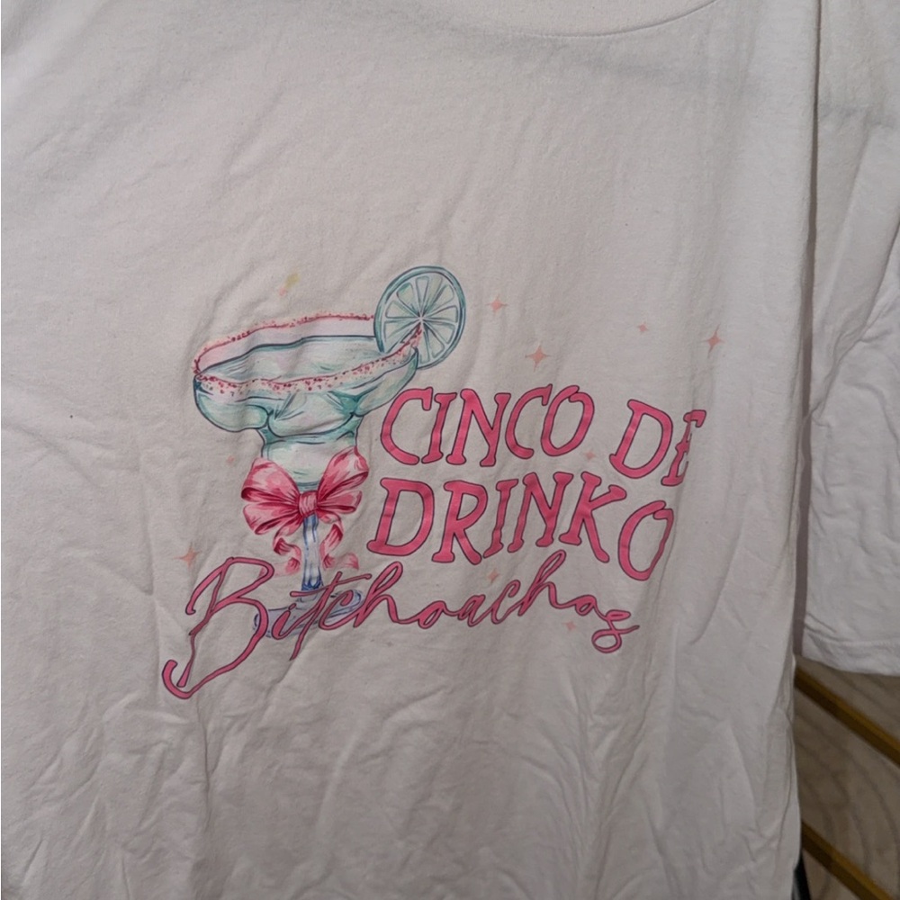 SHEIN White Cinco De Drinko Graphic Tee